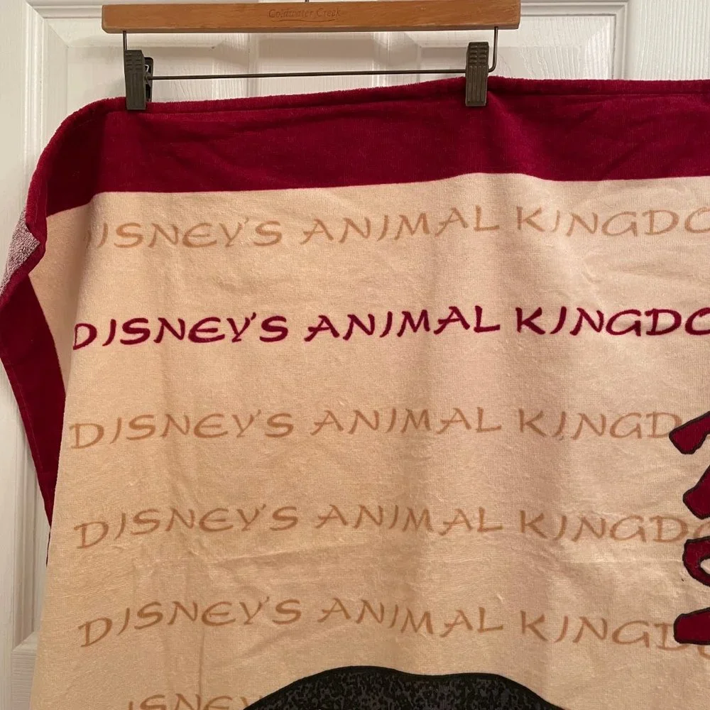Vintage Disney Exclusive Animal Kingdom Large Beach Towel Asia Tigers 33 x 63
